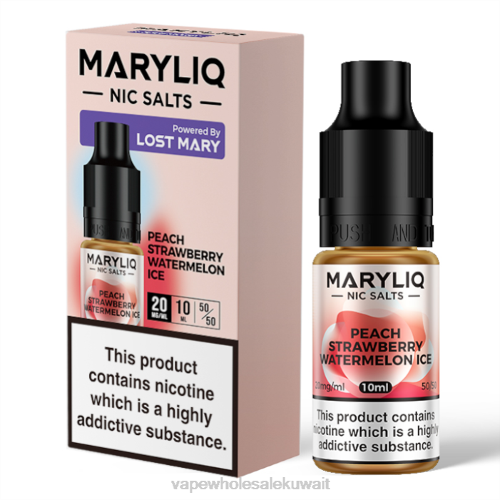 68FB451 - شراء Vape بالجملة خوخ، فراولة، بطيخ، ثلج LOST MARY MARYLIQ أملاح النيكوتين - 10 مل - 20 ملغ