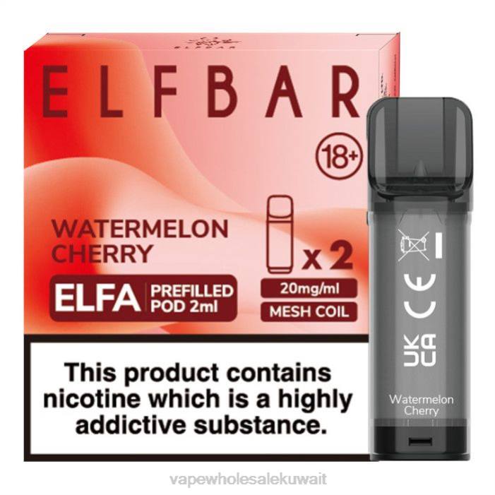 68FB329 - Vape بالجملة الكرز البطيخ ELFBAR Elfa جراب مملوء مسبقًا - 2 مل - 20 ملجم (عبوتان)