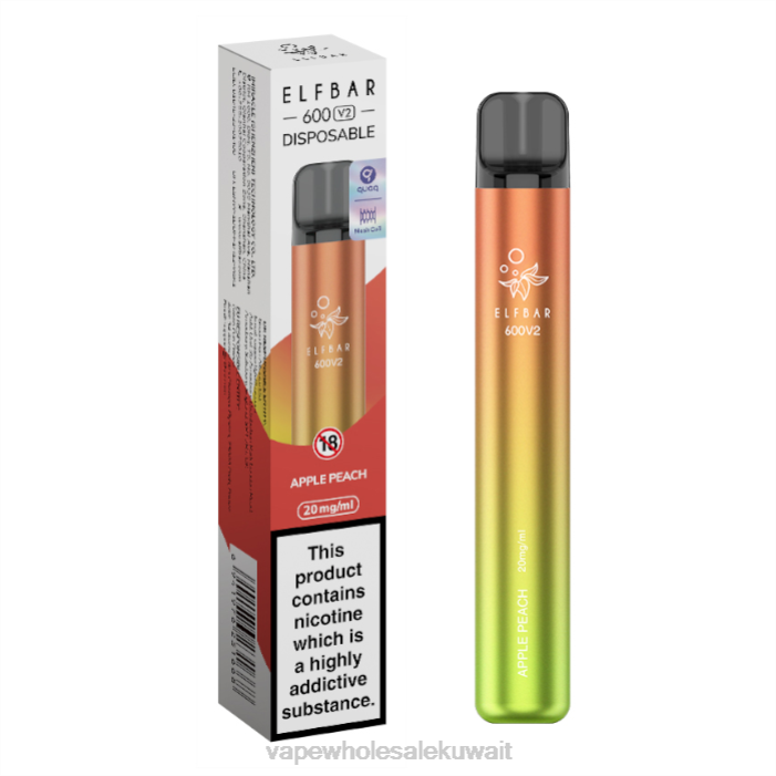 68FB270 - Vape store التفاح والخوخ ELFBAR 600V2 20 ملغ