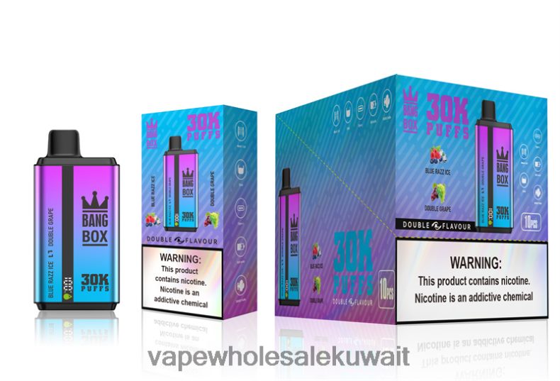 Vape الكويت - Bang Box 30000 نفخة نكهات مزدوجة بلو راز آيس وعنب مزدوج TZP22872