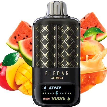 Vape الفاخر - Elf Bar Combo 25000 الخوخ والمانجو والبطيخ RJNH86