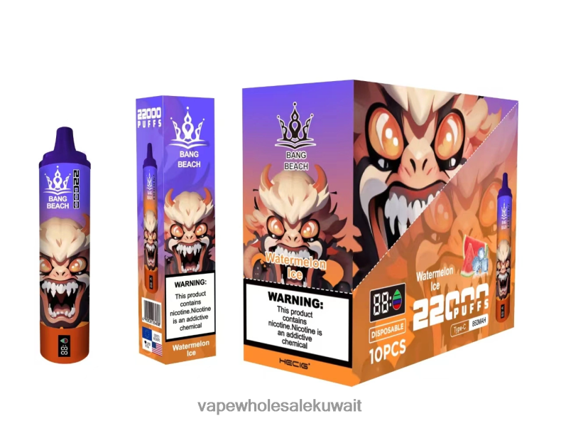 Vape Kuwait - Bang Beach شاشة سمارت 22000 نفخة ثلج البطيخ TZP22822