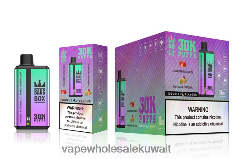 Vape Kuwait - Bang Box 30000 نفخة نكهات مزدوجة فراولة، بطيخ، كيوي، باشن فروت، جوافة TZP22870