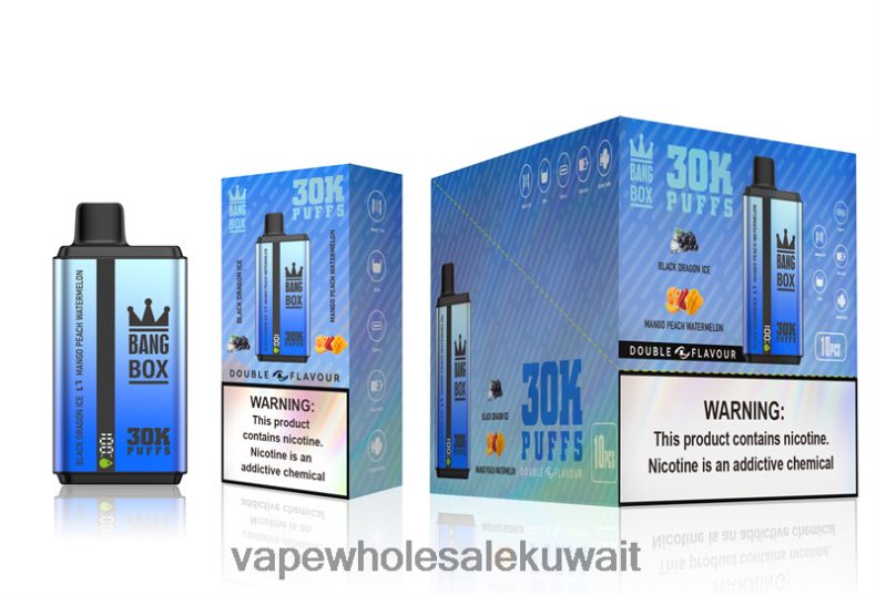 Vape Shop - Bang Box 30000 نفخة نكهات مزدوجة بلاك دراجون آيس ومانجو وخوخ وبطيخ TZP22871