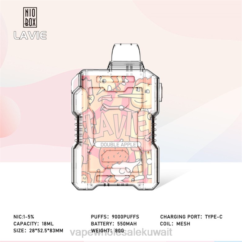 Vape Store - LAVIE NIO BOX 9000 نفث RX0P195 تفاحة مزدوجة