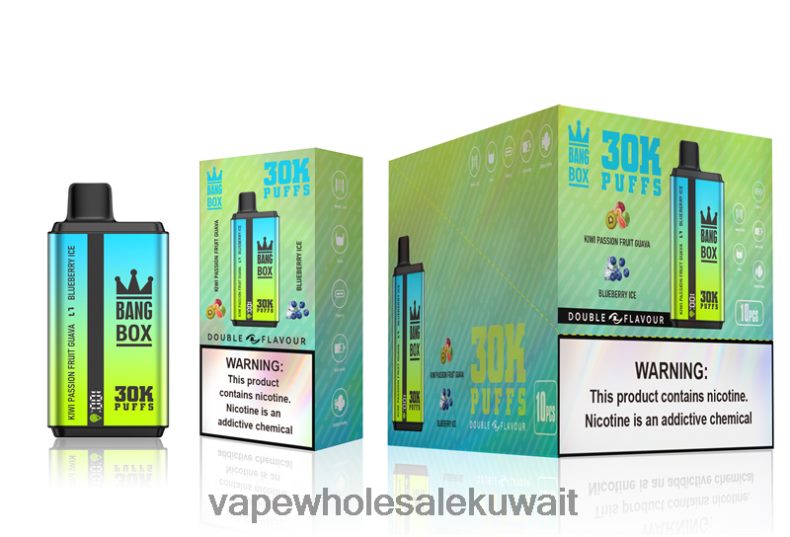 Vape Wholesaler - Bang Box 30000 نفخة نكهات مزدوجة كيوي باشن فروت جوافة و ثلج توت أزرق TZP22865