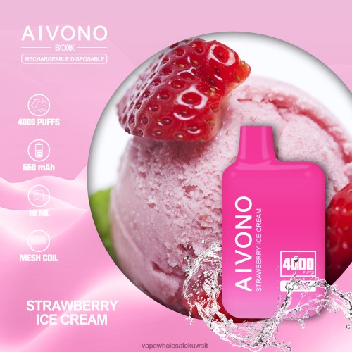 Vape Wholesale Kuwait - Aivono AIM BOXX 4000 آيس كريم الفراولة TXZ262221