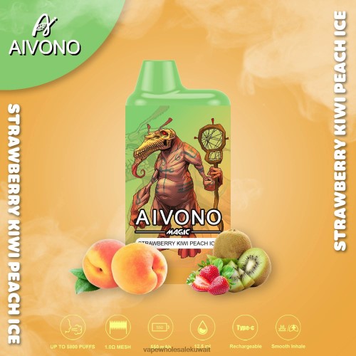 Vape الفاخر - Aivono AIM MAGIC 5800 علبة سجائر بالفم فراولة كيوي خوخ مثلج TXZ26296