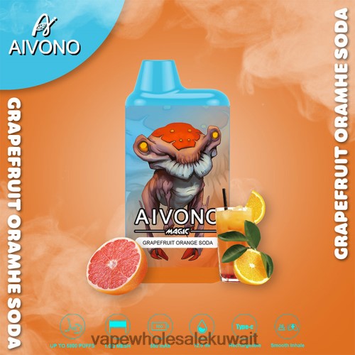 Vape Wholesale Kuwait - Aivono AIM MAGIC 5800 علبة سجائر بالفم صودا برتقال جريب فروت TXZ262101