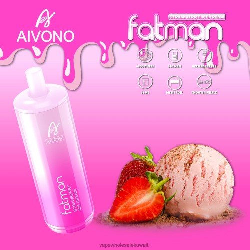 Vape Wholesale Kuwait - Aivono FATMAN 6800 آيس كريم الفراولة TXZ26221