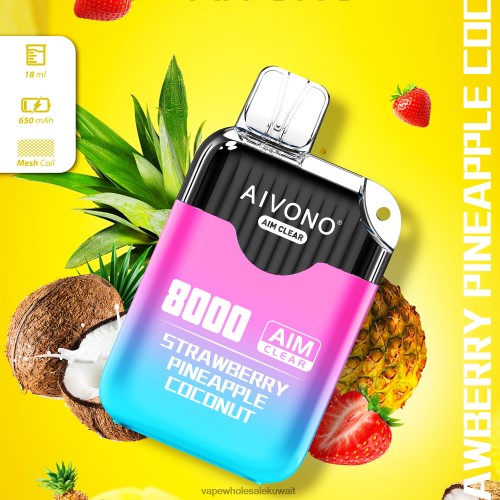 Vape Wholesaler - Aivono AIM CLEAR 8000 الفراولة والأناناس وجوز الهند TXZ262207