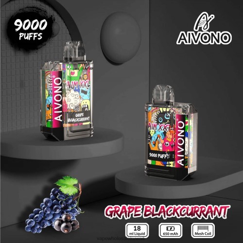 Vape الفاخر - Aivono AIM XXL 9000 ملصق فم شفاف العنب عنب الثعلب TXZ26256