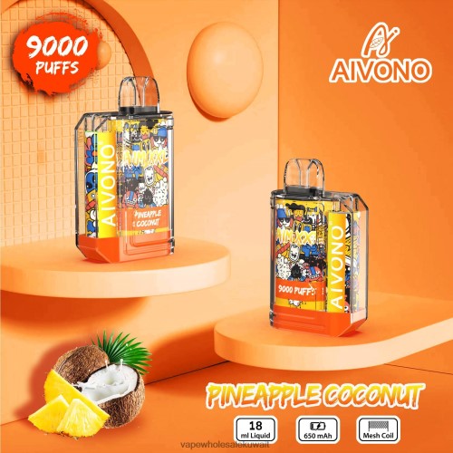 Vape Kuwait - Aivono AIM XXL 9000 ملصق فم شفاف جوز الهند الأناناس TXZ26252