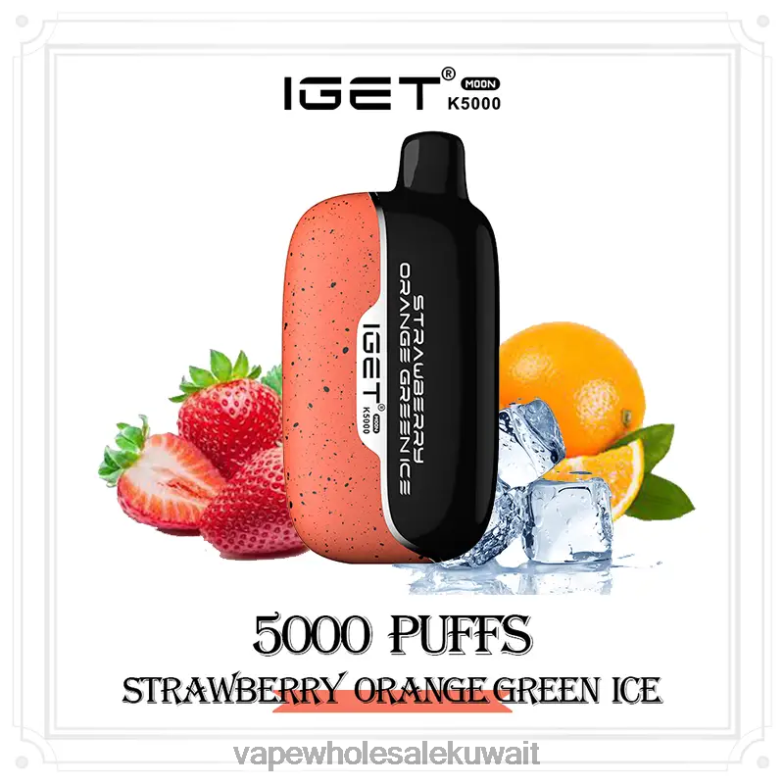 Vape Kuwait - IGET Moon k5000 662FV12 الفراولة والبرتقال والثلج الأخضر