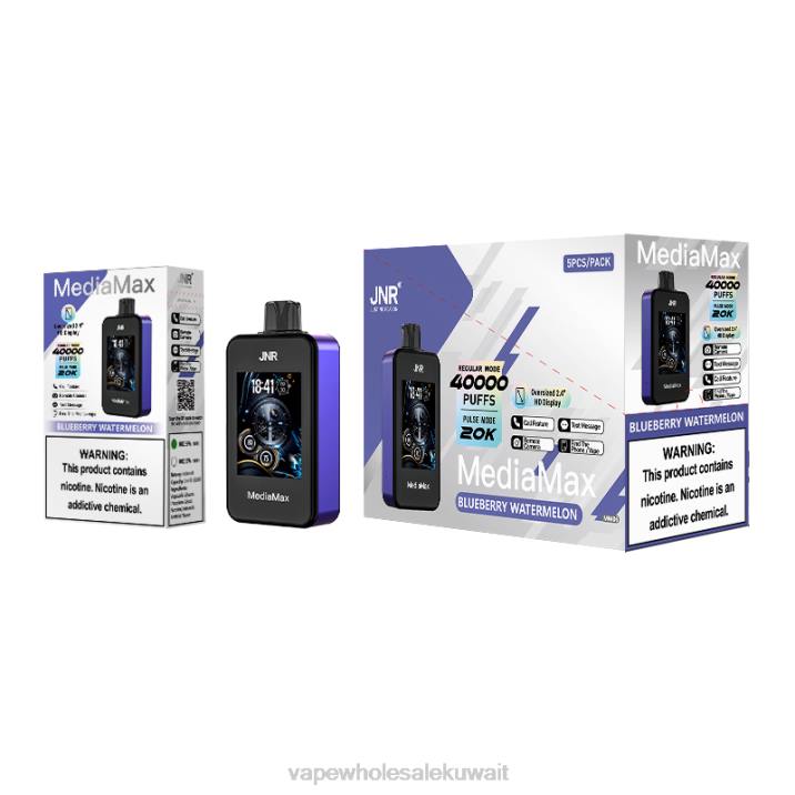 60JL12- Vape store JNR MediaMax نفخة 40 ألف البطيخ التوت