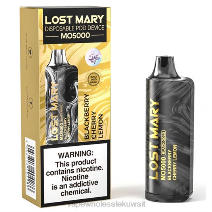 68FB343 - Vape Kuwait ليمون الكرز بلاك بيري LOST MARY MO5000 الذهب الأسود 10 مل