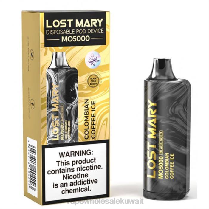 68FB344 - Vape الكويت ثلج القهوة الكولومبية LOST MARY MO5000 الذهب الأسود 10 مل