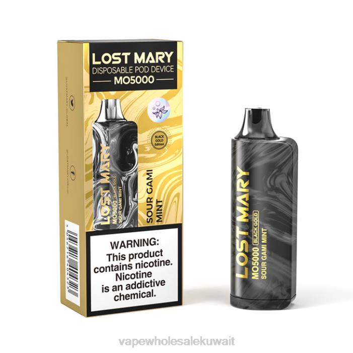 68FB346 - Vape Wholesaler نعناع جامي حامض LOST MARY MO5000 الذهب الأسود 10 مل