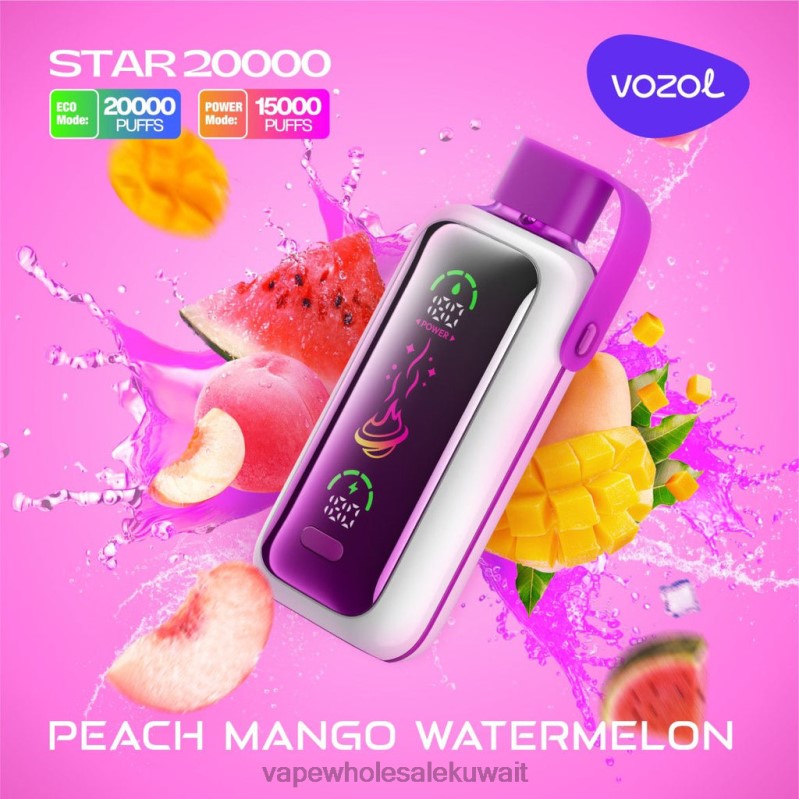 Vape الفاخر - VOZOL STAR 20000 6PP4X16 الخوخ والمانجو والبطيخ